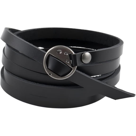 Genuine Leather Wrap Bracelets Trendy Western Stackable Cuff Adjustable Boho Layered Bracelet Arm Armor Vintage Punk Wristlet Bangle