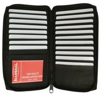 Genuine Leather Zip Around Credit Card Organizer Wallet with ID Window 729 CF