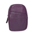 thumbnail image 1 of Genuine Leather Zipper Around Cigarette Case Holder and Lighter Pouch for Men & Women 100's Purple, 1 of 6