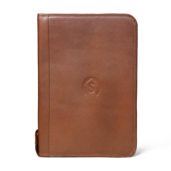 SHARO Adult Cell Phone Pocket Leather 14" Laptop Folio Cases, Brown