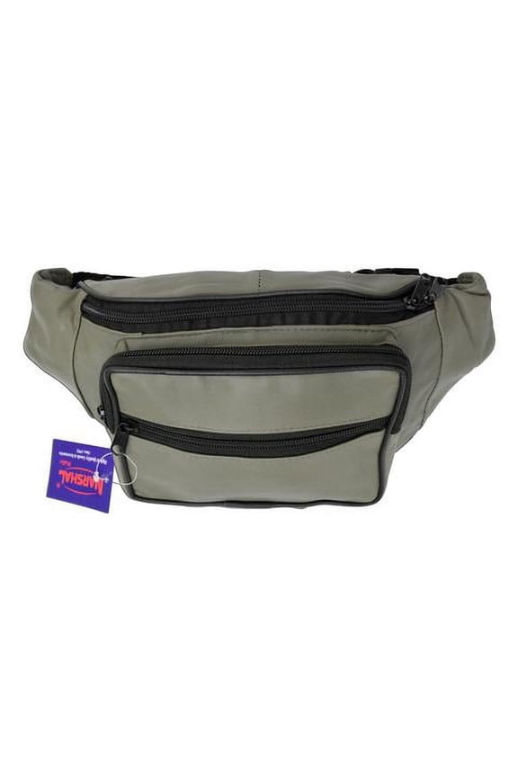 Genuine Leather men's women's travel phone holder Waist Pouch/Fanny pack Green 005 C