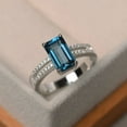 thumbnail image 1 of Genuine London blue topaz rings, promise rings, silver rings, 1 of 2