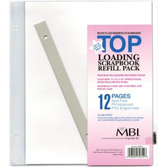 Genuine MBI 8one-half inchx11 Post-Bound Scrapbook Refills - 8.5x11