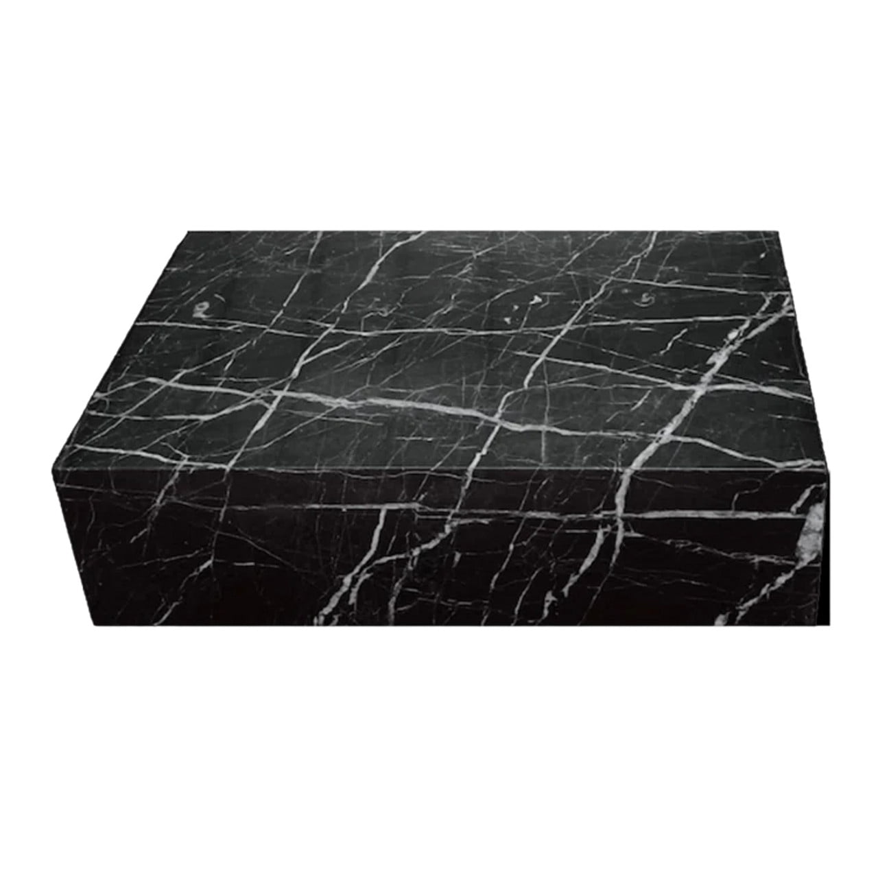 Genuine Marble Block Coffee Table Black Marble Walmart