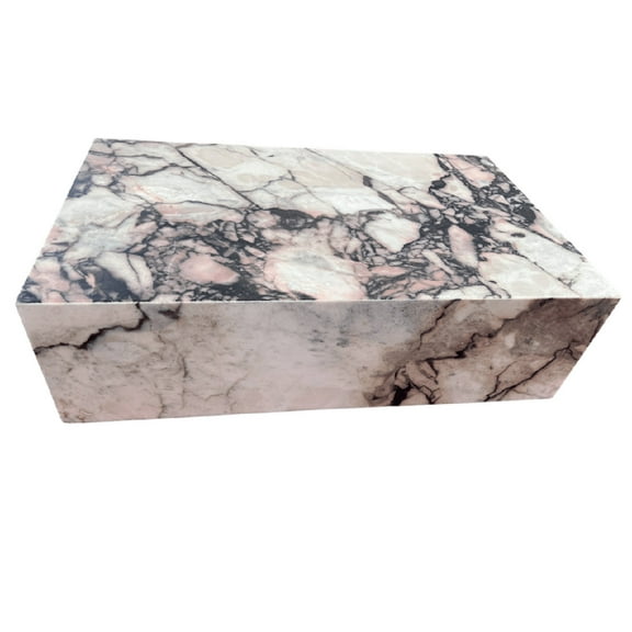 Genuine Marble Block Coffee Table - Calacatta Pink Marble