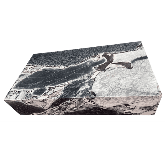 Genuine Marble Block Coffee Table - Galaxy Blue Marble, 54" Extra Large