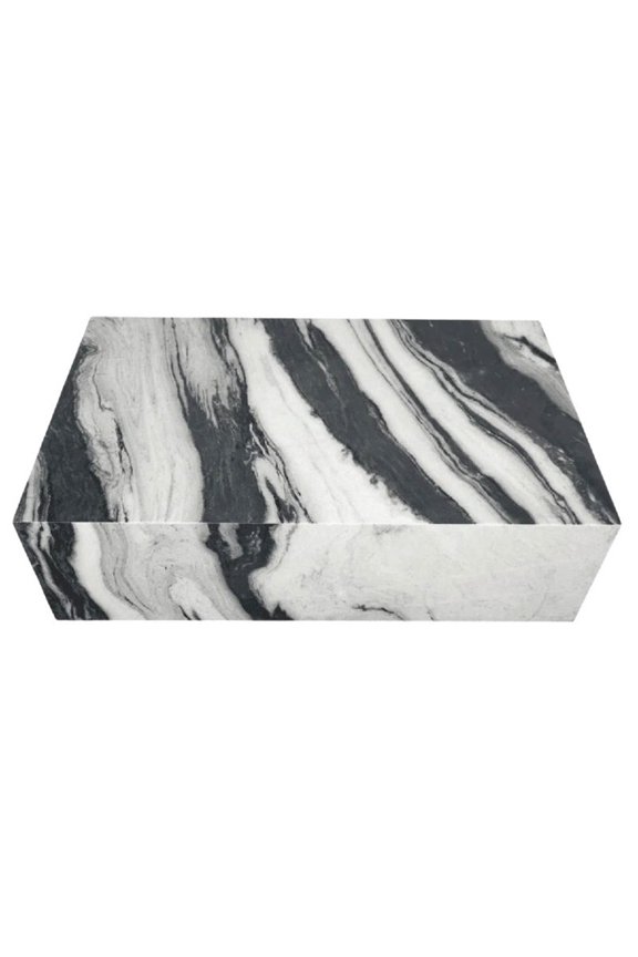 Genuine Marble Block Coffee Table - Panda White Marble