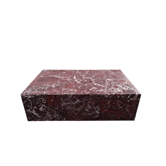 Genuine Marble Block Coffee Table - Rosso Levanto Marble