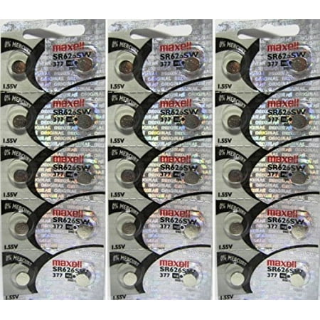 Genuine Maxell 377 SR626SW 1.55v Cell Button Battery x 30