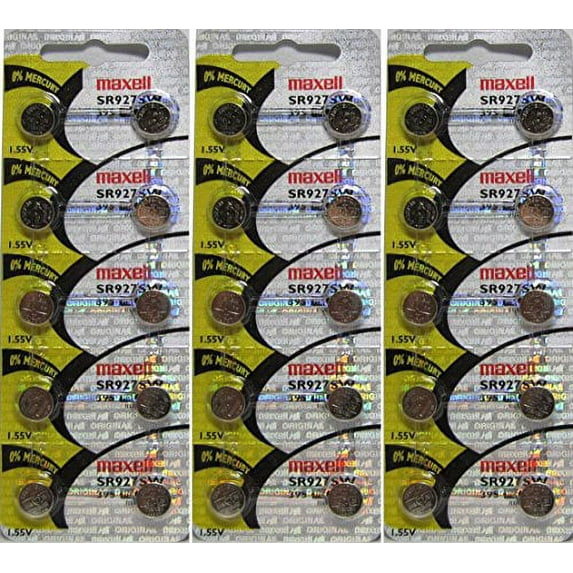 Genuine Maxell 395 SR927SW 1.55v Cell Button Battery x 30