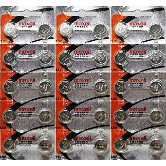 Genuine Maxell LR1130 Alkaline 1.5v Cell Button Battery x 30