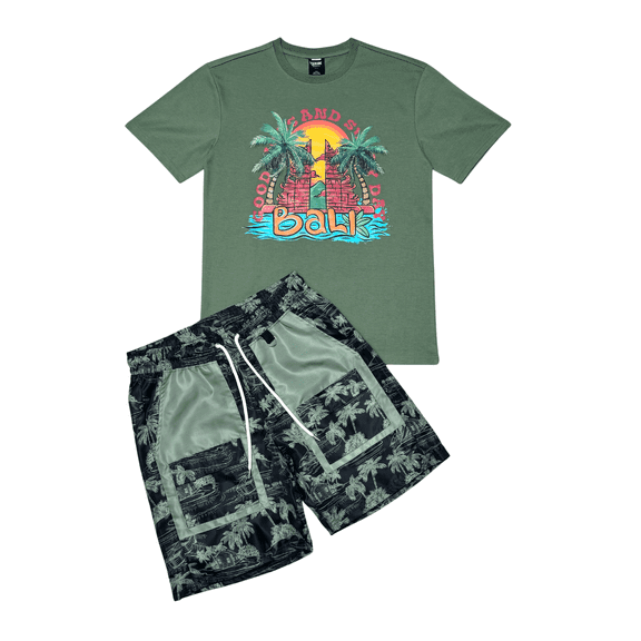 Genuine Mens Bali Tshirt Short Set Streetwear Fashion