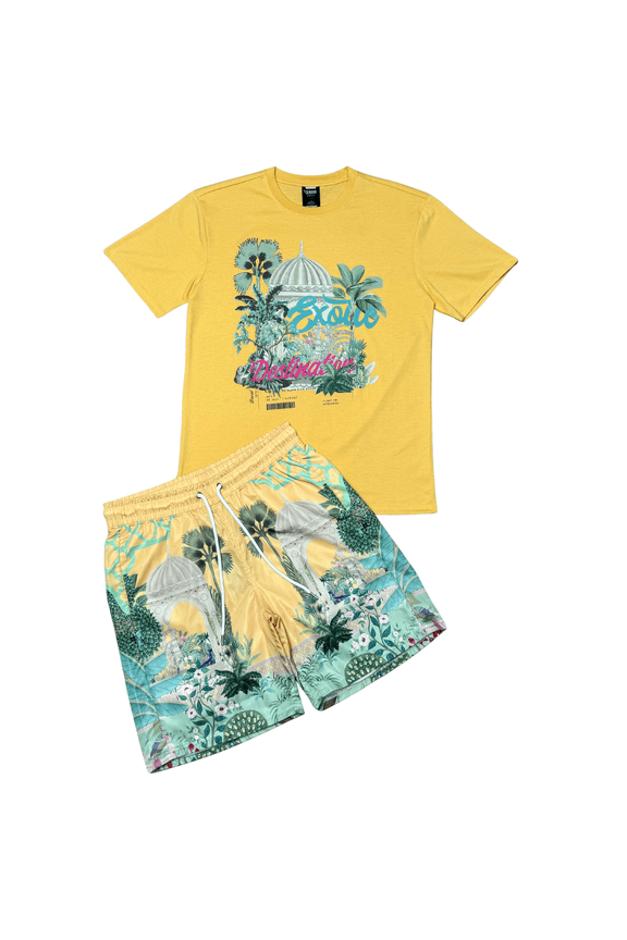 Genuine Mens Exotic Destination Tshirt Short Set Streetwear Fashion