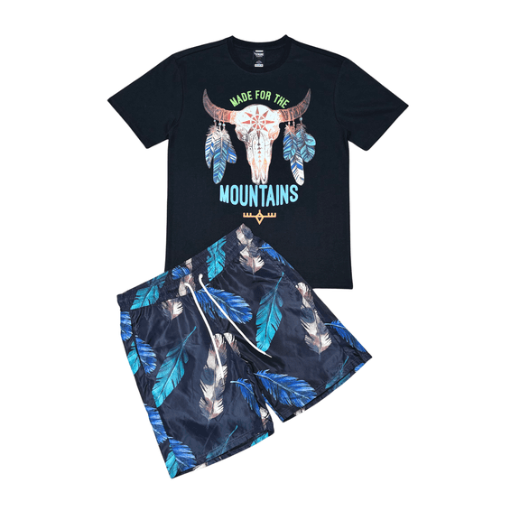 Genuine Mens Made For The Mountains Tshirt Short Set Streetwear Fashion