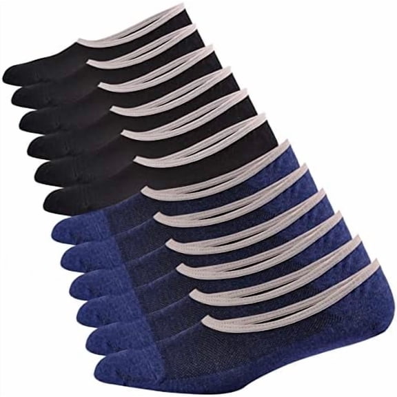Genuine Mens No Show Socks, Loafer Sneakers Low Cut Cotton Socks With Non Slip Grips