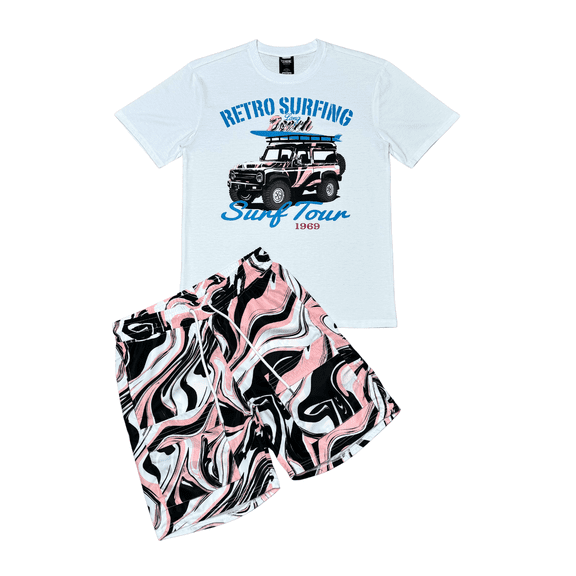 Genuine Mens Surf Tour Tshirt Short Set Streetwear Fashion