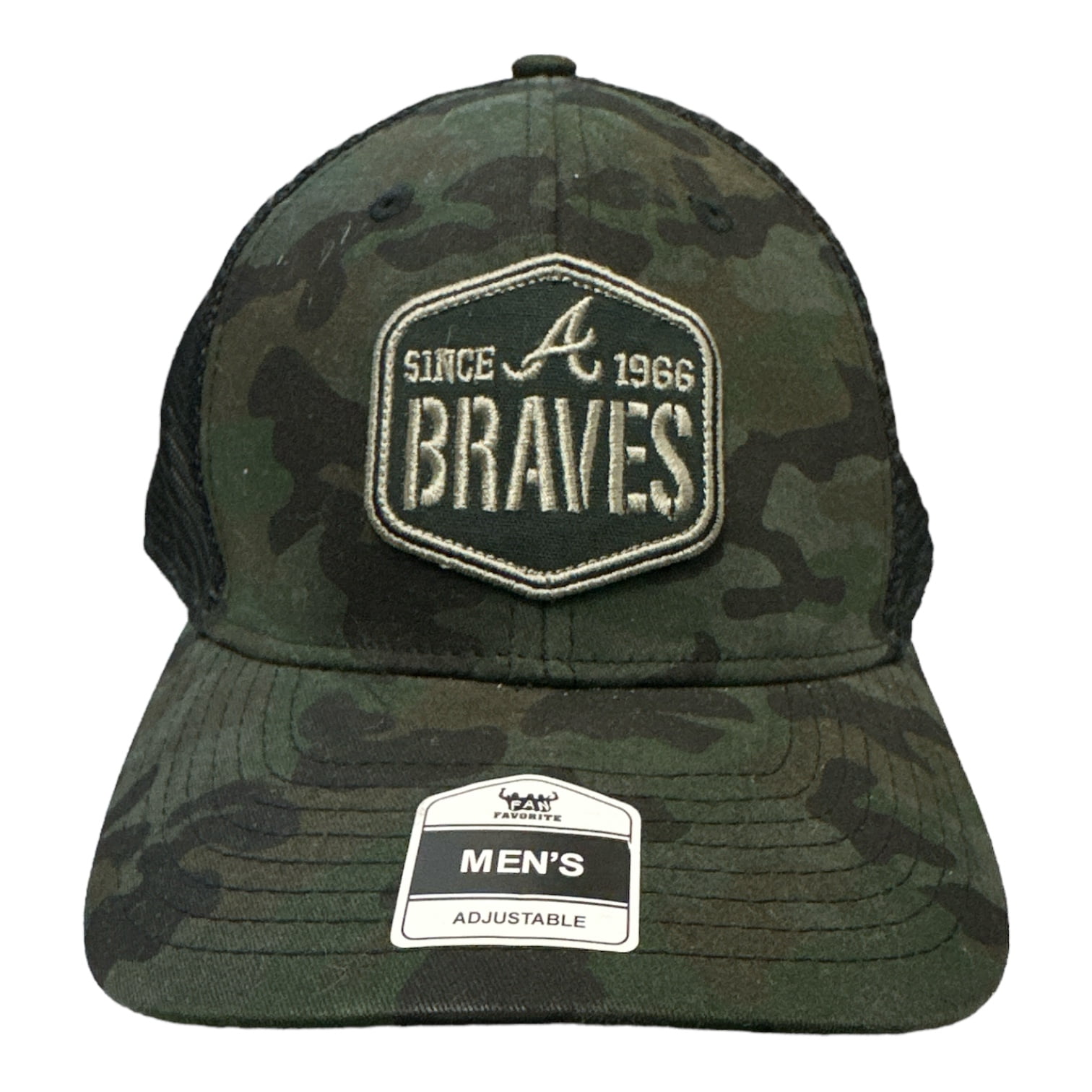 Genuine Merchandise Men's MLB Trucker Snapback Baseball Hat (Camo/Braves)