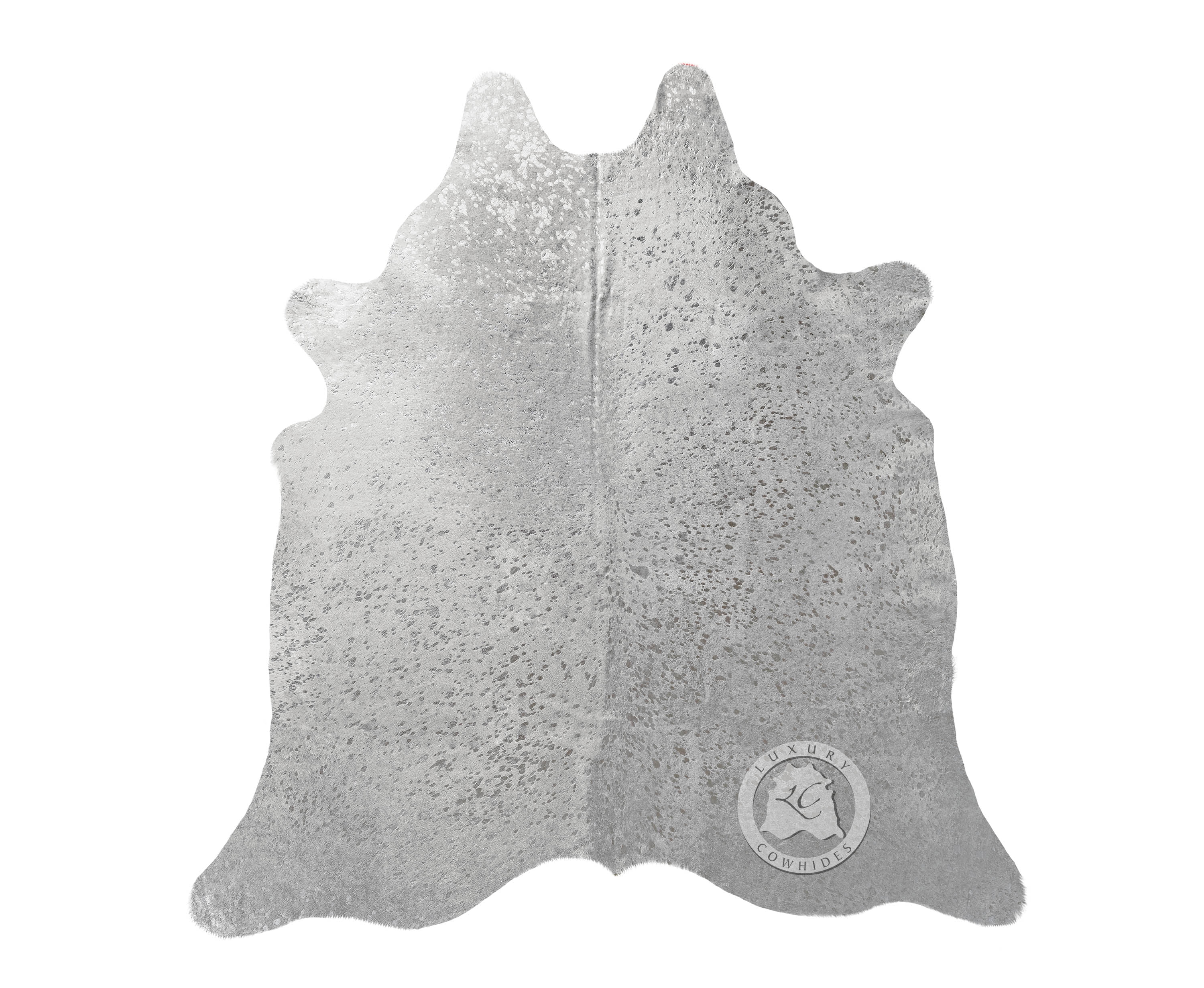 Metallic Silver on Off-White Cowhide Rug - Luxurious Accent for Modern ...