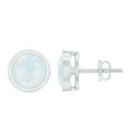 thumbnail image 1 of Rosec Jewels Genuine Moonstone Solitaire Stud Earrings for Women (AAA Quality), 14K White Gold, 1 of 8