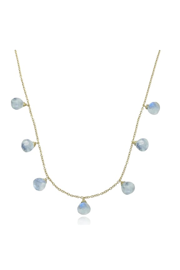Moonstone Statement Necklace - 925 Sterling Silver 18K Gold Plated Statement June Birthstone Birthday Gifts, Gemstone Jewelry Unique Gifts for Women (regalos para mujer)