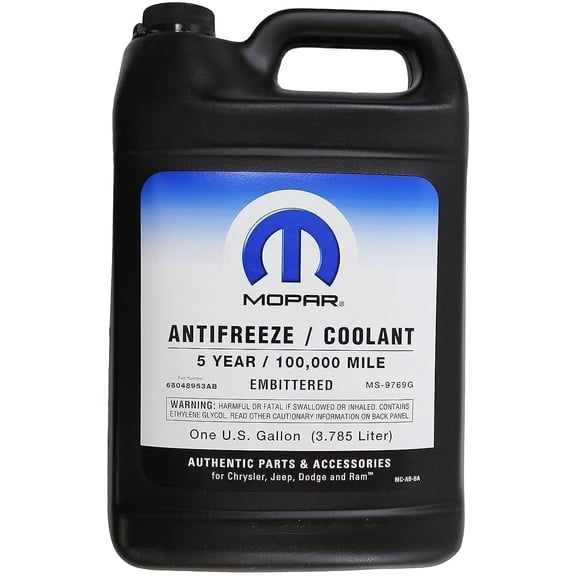 Genuine Mopar Parts 68048953AC Antifreeze/Coolant - 1 Gallon Bottle