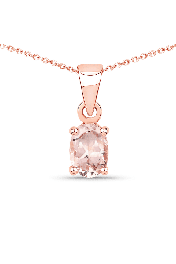 Genuine Morganite Solitaire Necklace