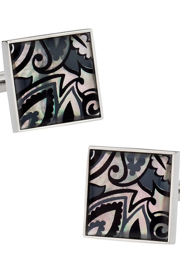 Genuine Mother of Pearl Black Gray Cufflinks by Cuff-Daddy