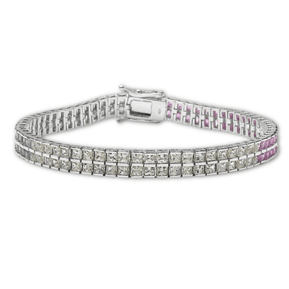 Genuine Multi sapphire Tennis Bracelet
