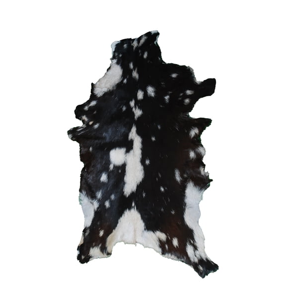 Genuine Multicolored Goat Skin Rug | Dual-Tone Hair-on Hide for Luxurious Home Decor
