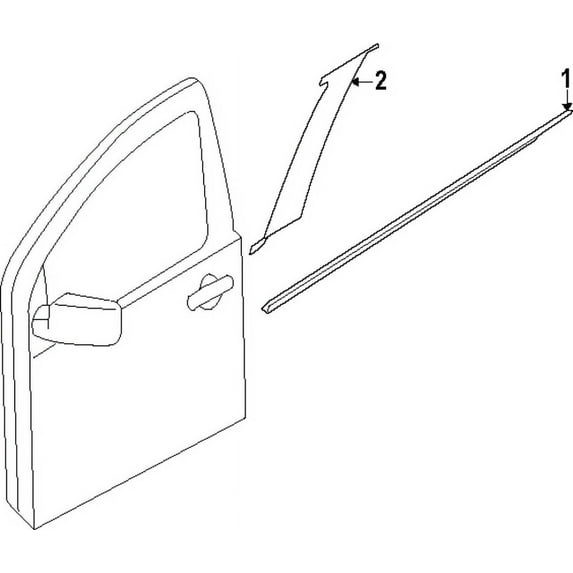 Genuine Nissan Frontier Front Door Belt Molding Left (2022-2024) OE 808219BU0B