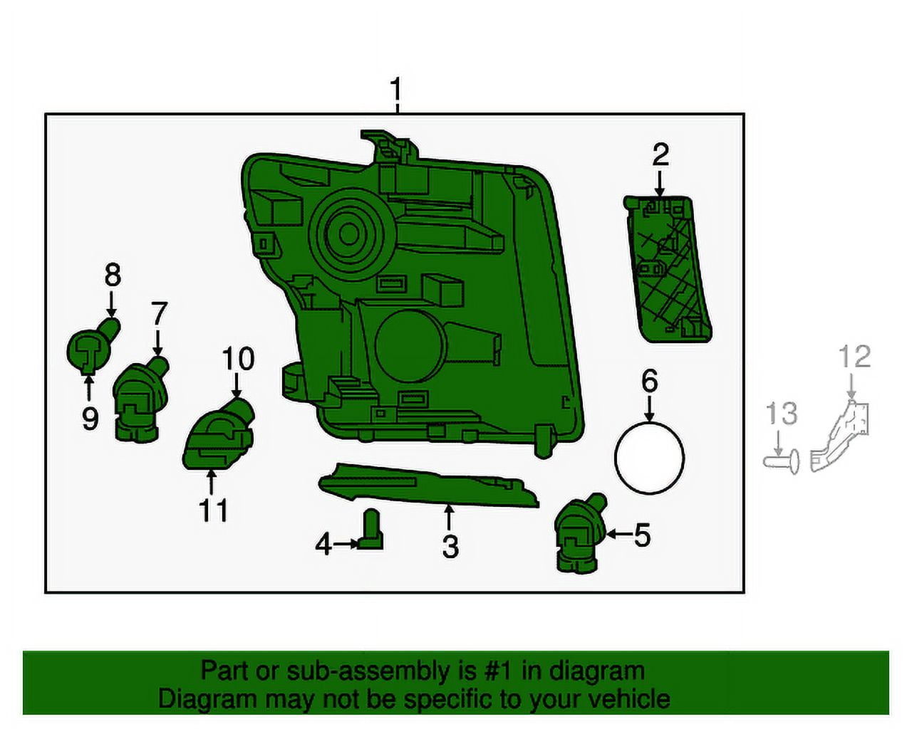 Genuine Nissan OE Lamp Assy - Head, Lh 26060-9FV0B