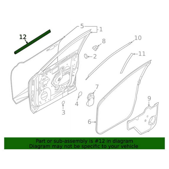 Genuine Nissan OE Seal Assy-Front Door Inside Rh 80834-6RR0A