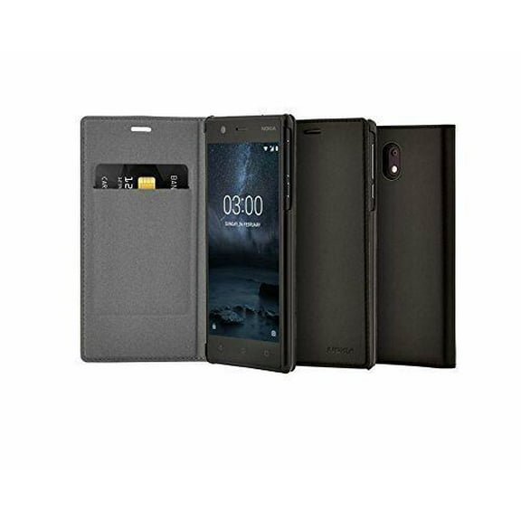 Genuine Nokia 3 Black Slim Flip Case Cover Wallet Pouch CP-303