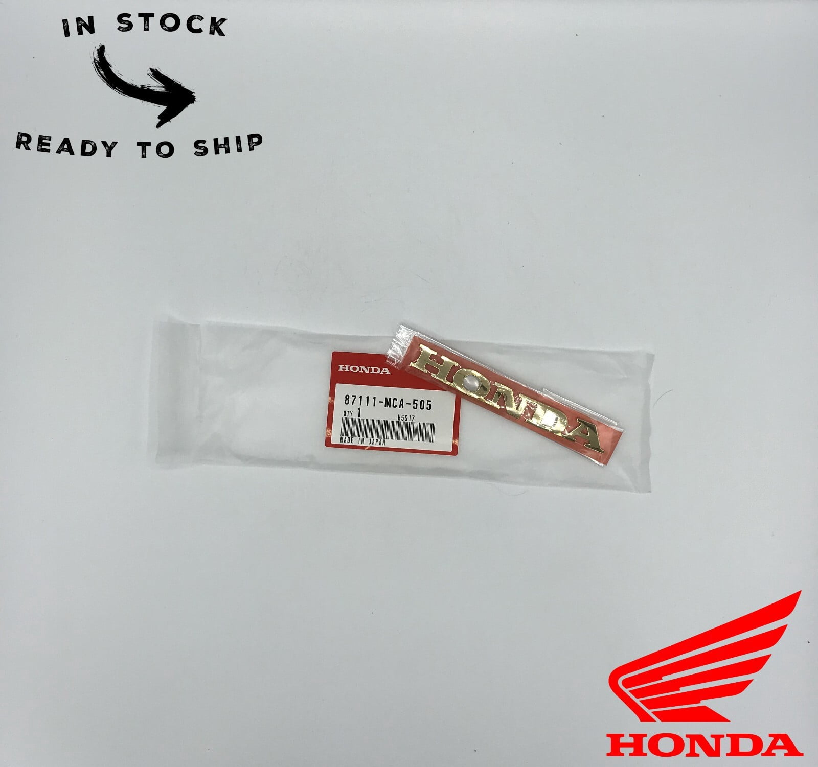 Genuine OEM Honda Gold Rear Trunk Emblem Badge 87111-MCA-505
