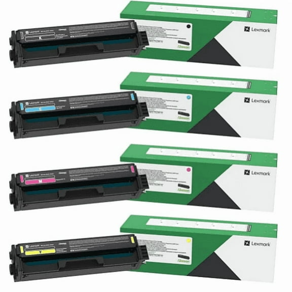 Genuine OEM CS431dw Toner Lex mark CMYK (4-Color) Standard Yield Return Program Print Cartridges for CS431, CS 431, CS-431dw (20N10M0, 20N10Y0, 20N10K0, 20N10C0)