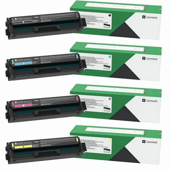 Genuine OEM CX331adwe Toner Lex mark CMYK (4-Color) Standard Yield Return Program Print Cartridges for CX 331, CX331, CX331 adwe (20N10M0, 20N10Y0, 20N10K0, 20N10C0)