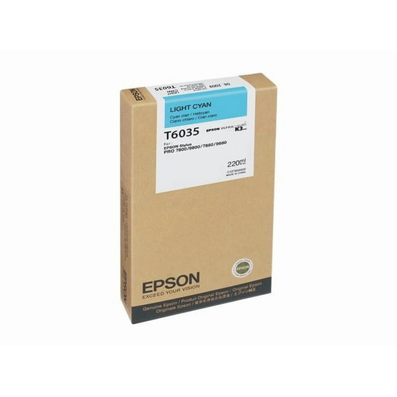 Genuine OEM Epson T6035 Stylus 7000/7880/ 9800 Light Cyan Ink T603500