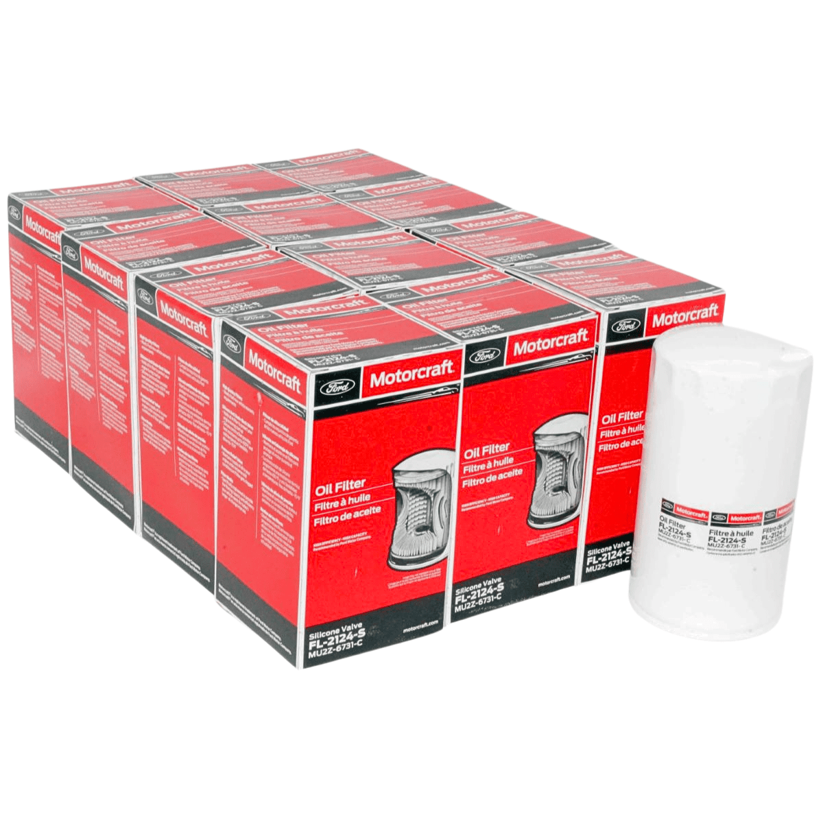 Genuine OEM FL2124S (Was FL2051S) Engine Oil Filters - Compatible with Ford F-Series 6.7L V8 Diesel Engines 2011-2025 - 12 Filter Case Pack