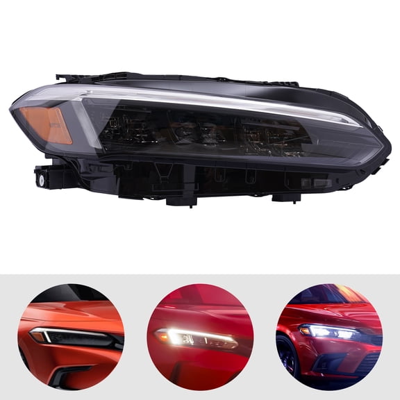 Genuine OEM Headlight Assembly - Passenger Side For 2022-2025 Honda Civic LX/EX  Chrome Trim Models