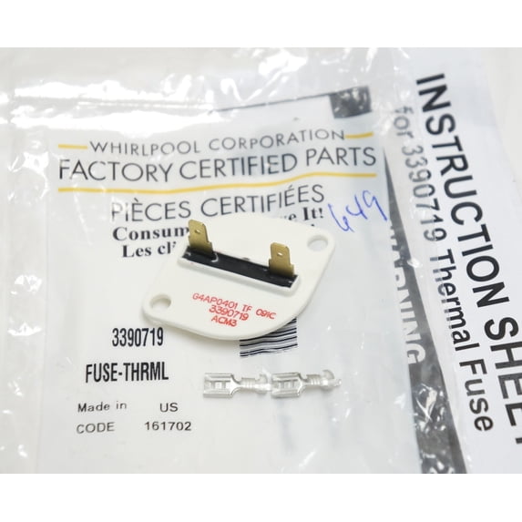 Genuine OEM Whirlpool FSP Dryer Thermal Fuse 3390719 WP3390719 fits ...