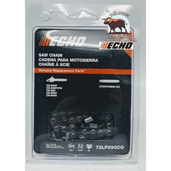 Genuine Oem Echo Chainsaw Chain 3/8 .050 93DL 72LPX93CQ$$Tools