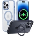 thumbnail image 1 of Genuine Official Magnetic Ring Stand for iPhone 14 Pro Case [Military Drop Protection] [Compatible with MagSafe] Shockproof Matte Translucent Slim Phone Case 6.1" 2023, Light Blue, 1 of 12