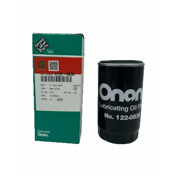 Genuine Onan 122-0836 Oil Filter For HGJAA HGJAB HGJAE HGJAD HGJAF HSKAJ HDKAK
