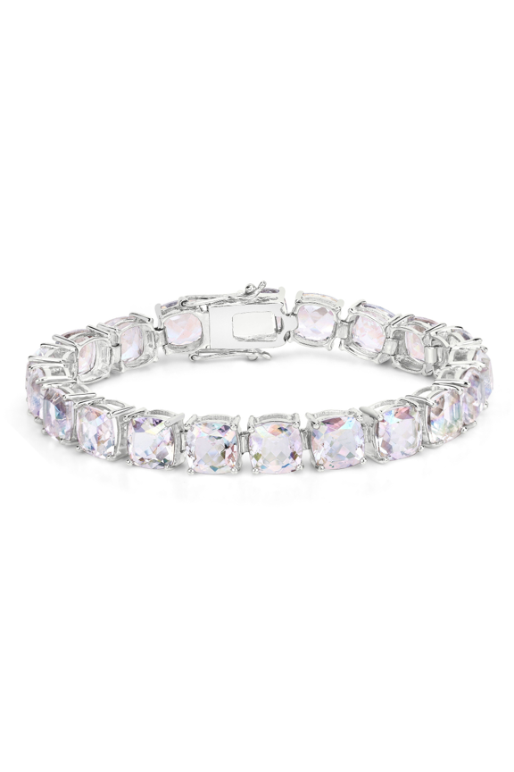 Genuine Opal Rainbow Quartz Tennis Bracelet