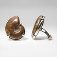 thumbnail image 1 of Genuine Opalaized Ammonite Sterling Silver Cufflinks, 1 of 5