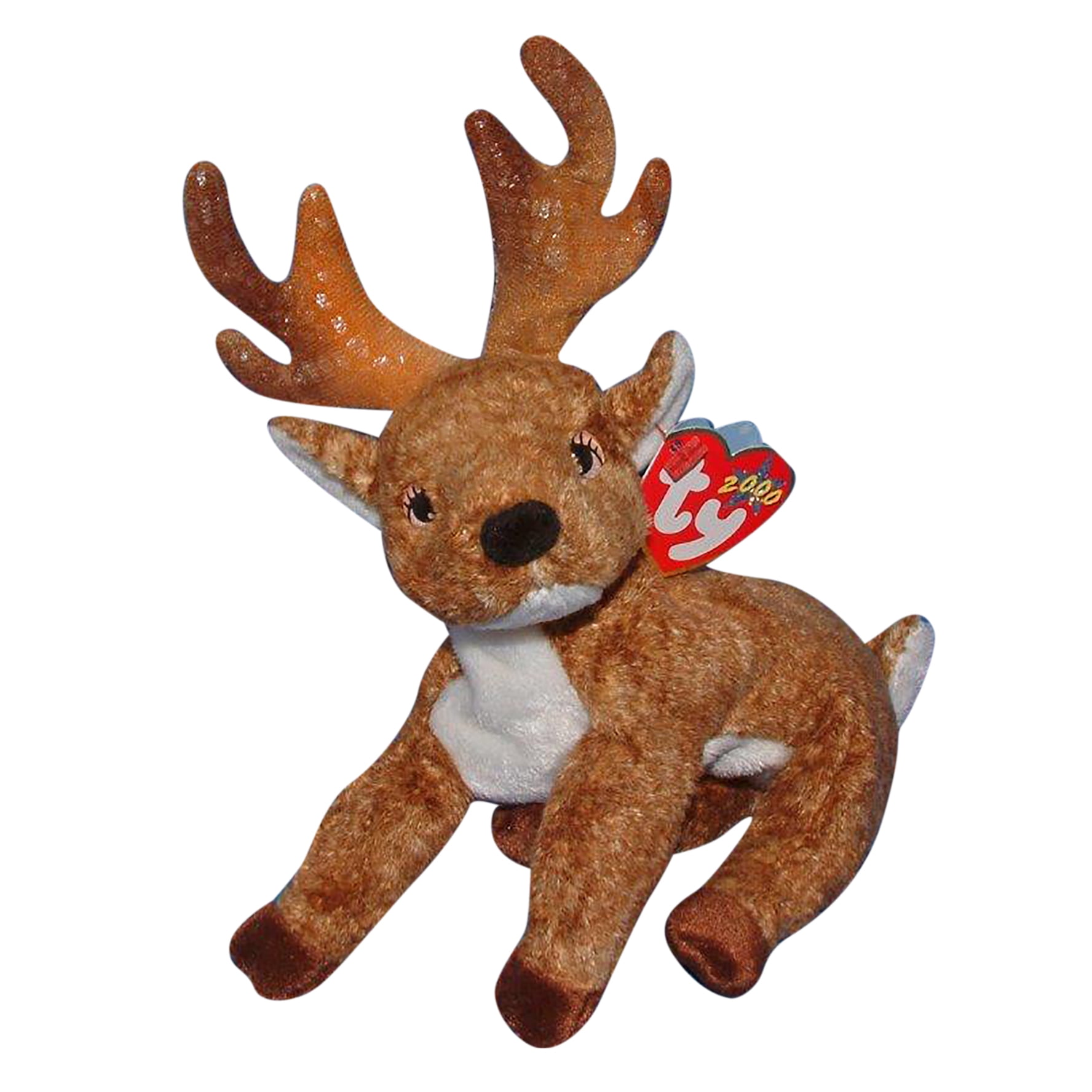 Genuine Original Ty Beanie Baby - Roxie - Reindeer, 2000 Ty Beanie Babies