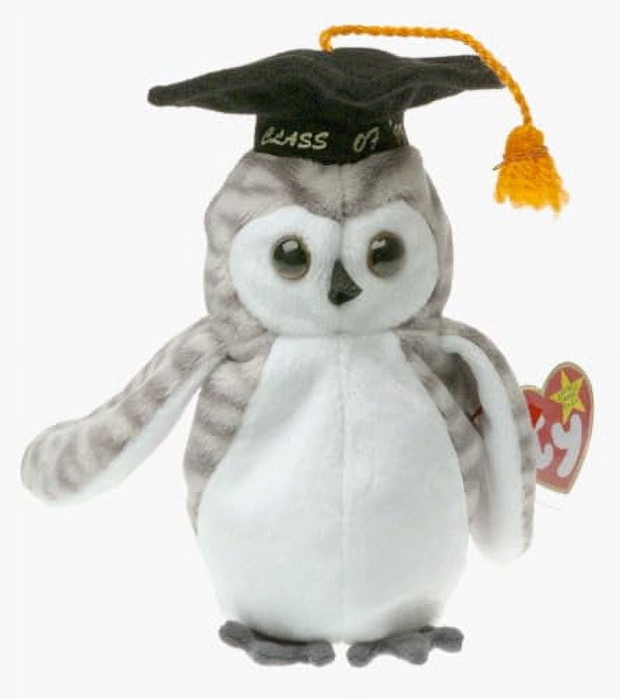 Genuine Original Ty Beanie Baby - Wiser - Graduation Owl, 1999 Ty Beanie Babies