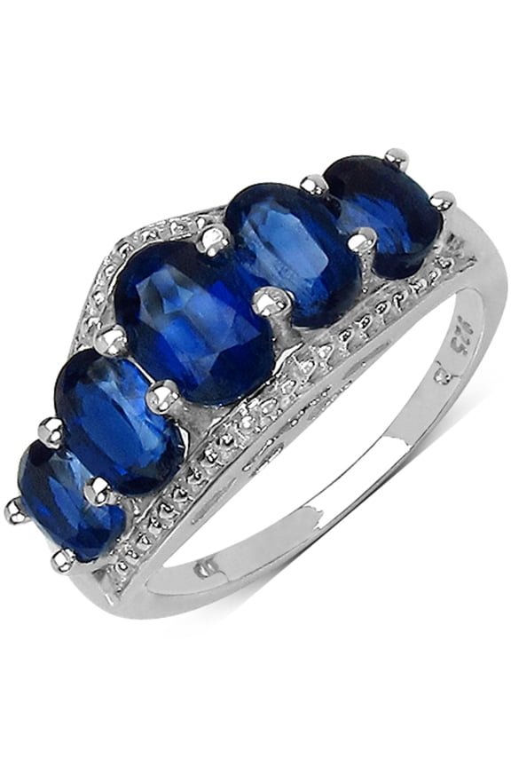 Genuine Oval Kyanite Ring in Sterling Silver - Size 6.00