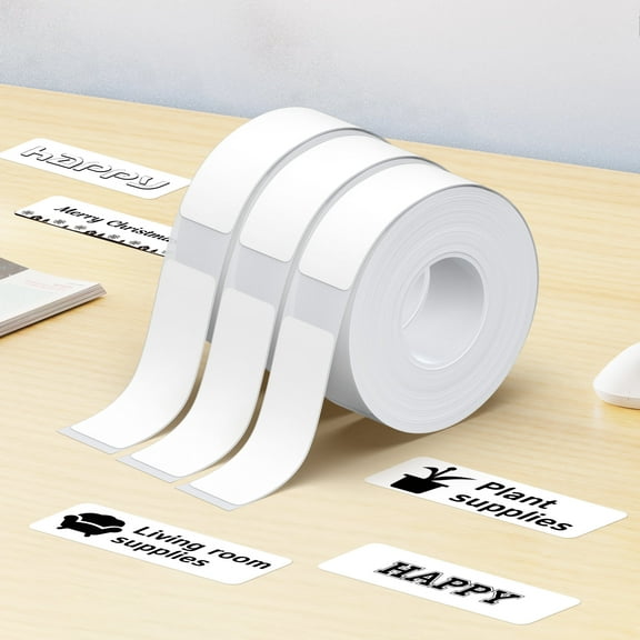 Genuine P21 Label Maker Tape, 14x40mm (0.55"x1.57") Self-Adhesive Label Compatible with Nelko P21 Label Maker for Home/Office/School, 180 tapes/roll, 3-roll, White