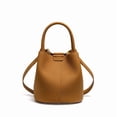 thumbnail image 1 of Genuine Leather Women's Litchi Grain Bucket Bag, Crossbody Satchel Purse, Top Handle, 1 of 10